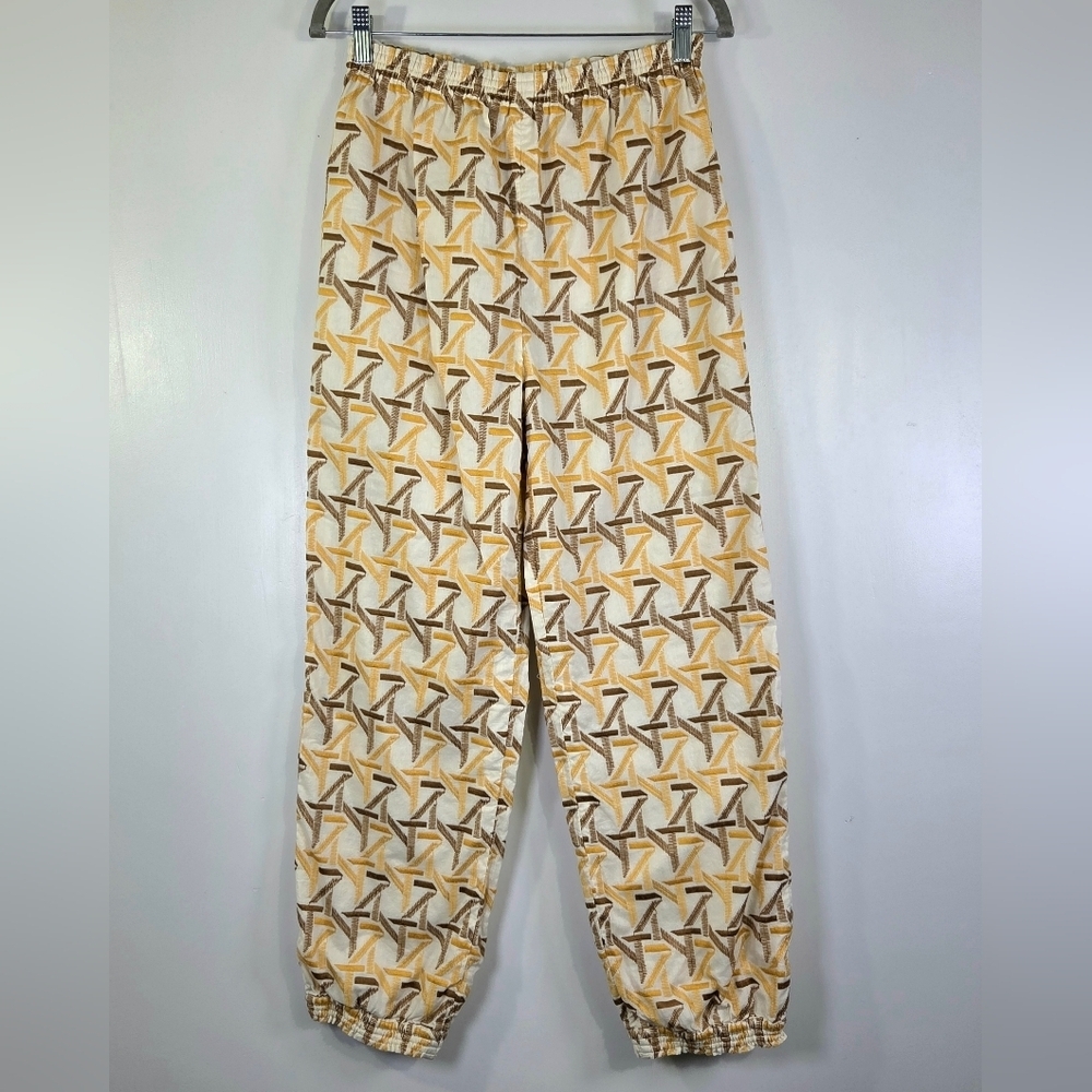 TORY BURCH BASKETWEAVE EMBROIDERED ANKLE PANTS.